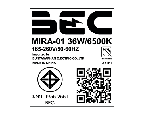 BEC โคมติดเพดาน LED 36W รุ่น MIRA01 แสงเดย์ไลท์