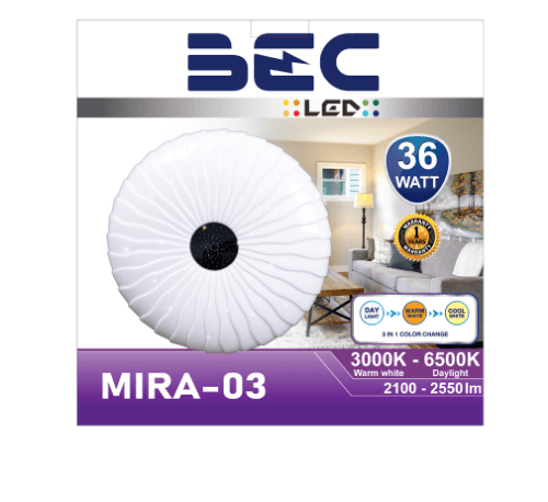 BEC โคมติดเพดาน LED 36W รุ่น MIRA03 ปรับได้ 3 แสง
