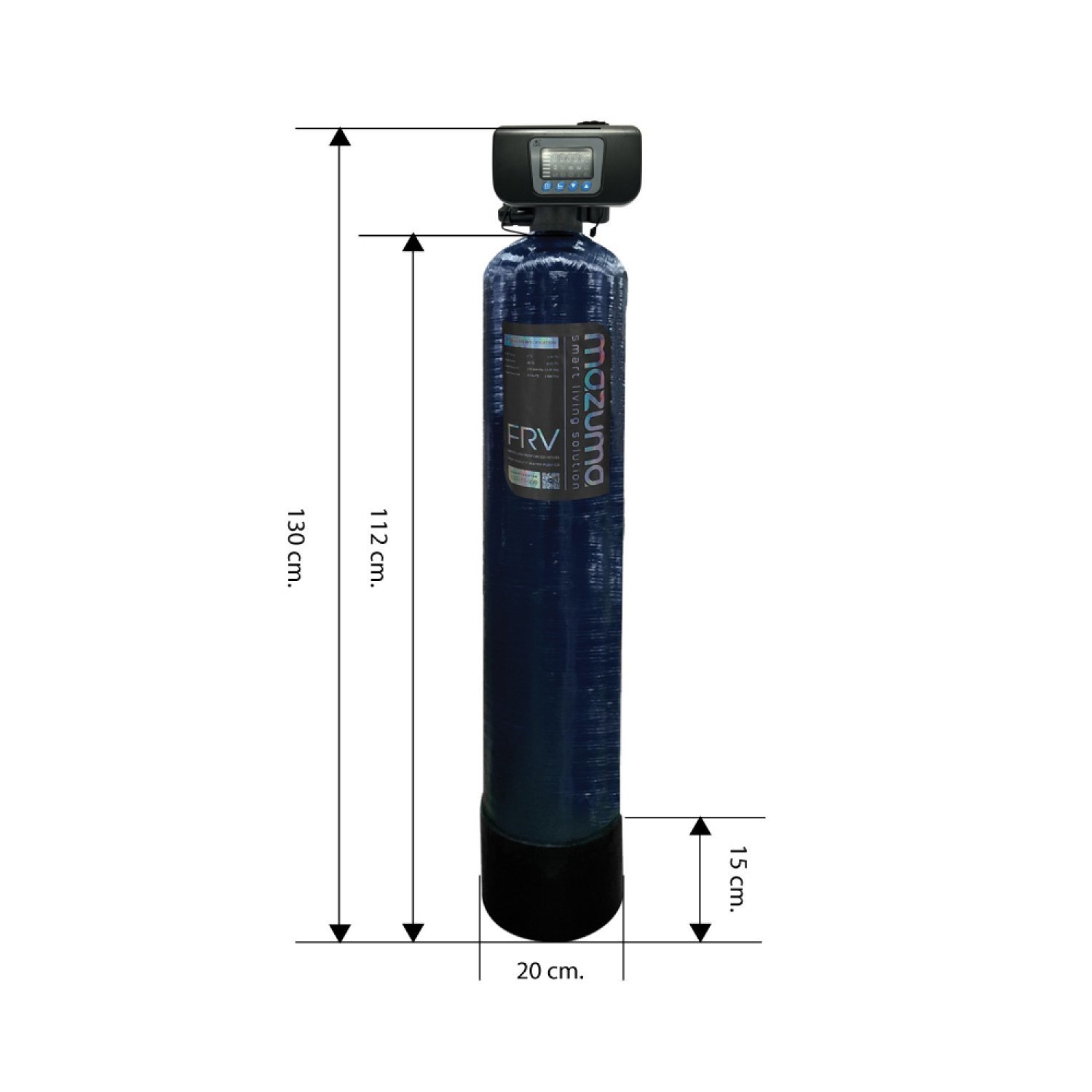 MAZUMA เครื่องกรองน้ำใช้ไฟเบอร์กลาส B19 DB AUTO FLOW-AN7L+CB7L+MG7L สีน้ำเงิน