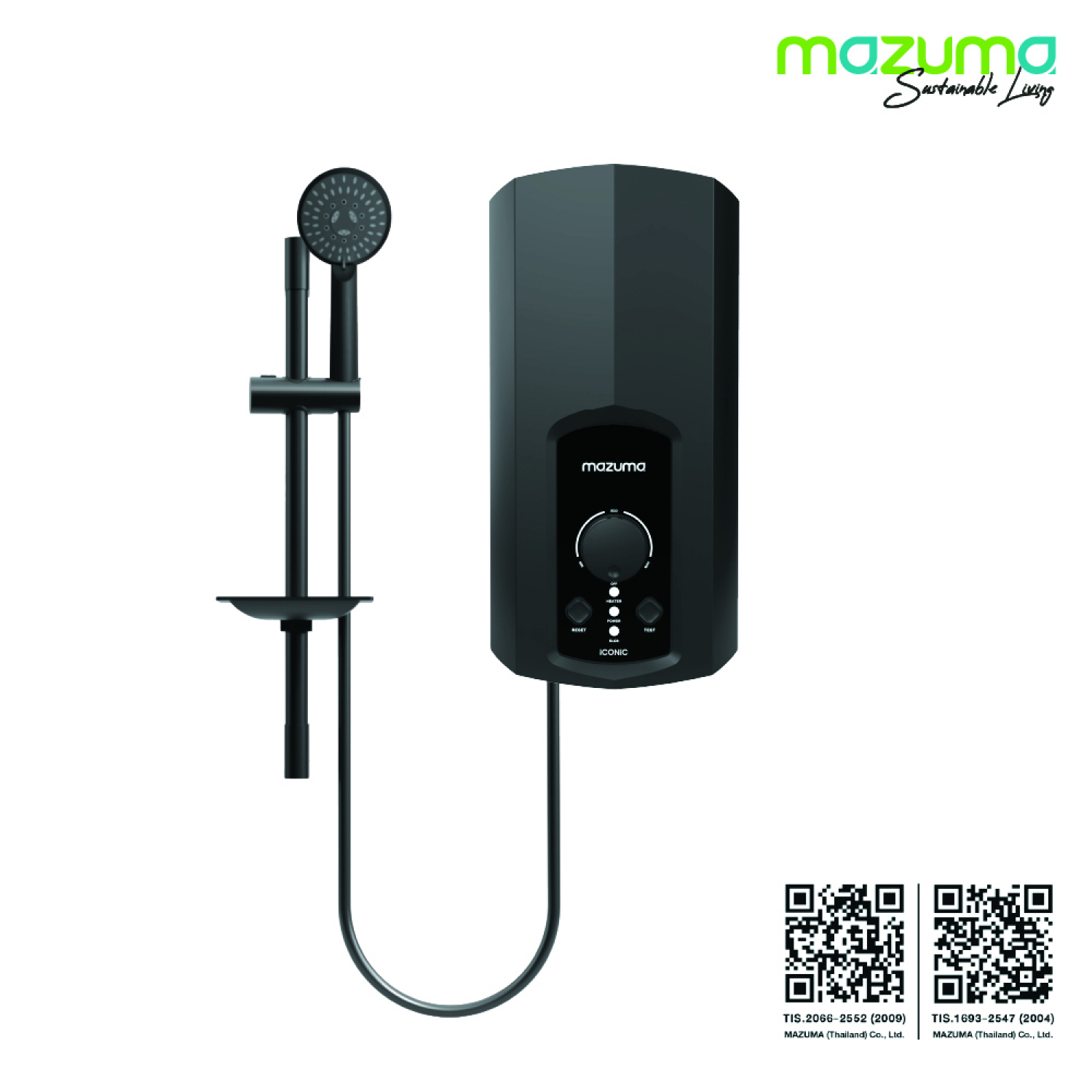 MAZUMA เครื่องทำน้ำอุ่น ขนาด 4500 วัตต์ รุ่น ICONIC BLACK สีดำ