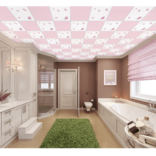 ยิปรอค แผ่นฝ้าเพดานทีบาร์ 60x60ซม. รุ่นโปรคลีน สีมุกชมพู
