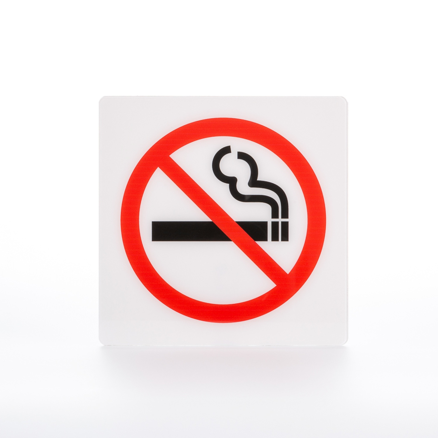 ป้าย PC หนา1มม. ห้ามสูบบุหรี่ ขนาด 15x15 ซม.