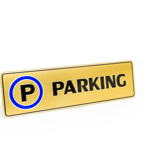 ป้ายอลูฯ SGB9101-77(PARKING สีทอง ขนาด 7.5x25 ซม.)