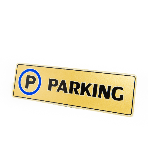 ป้ายอลูฯ SGB9101-77(PARKING สีทอง ขนาด 7.5x25 ซม.)