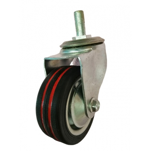 ตราม้า ล้อยาง แป้นหมุน ขาเกลียว ขนาด 4 นิ้ว