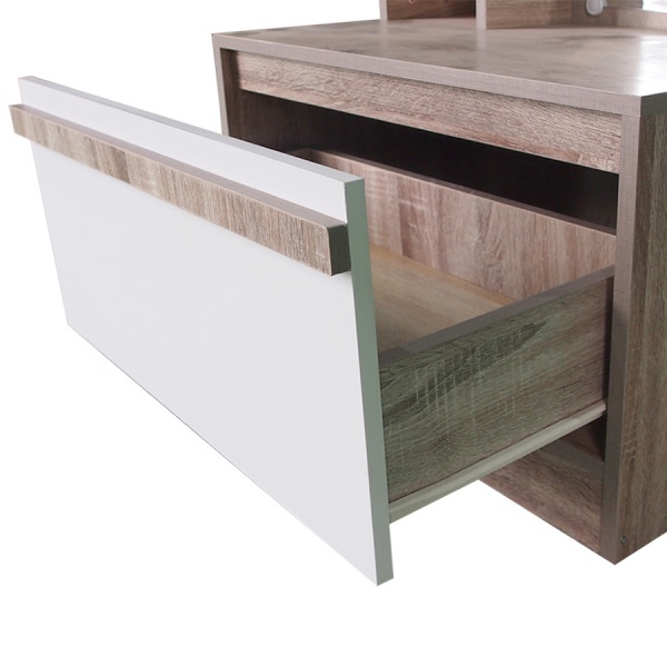 DELICATO โต้ะเครื่องแป้ง(แบบยืน) รุ่น อปาเช่ ขนาด 60x44x170 ซม.สีทูโทน น้ำตาลอ่อน/ขาว  