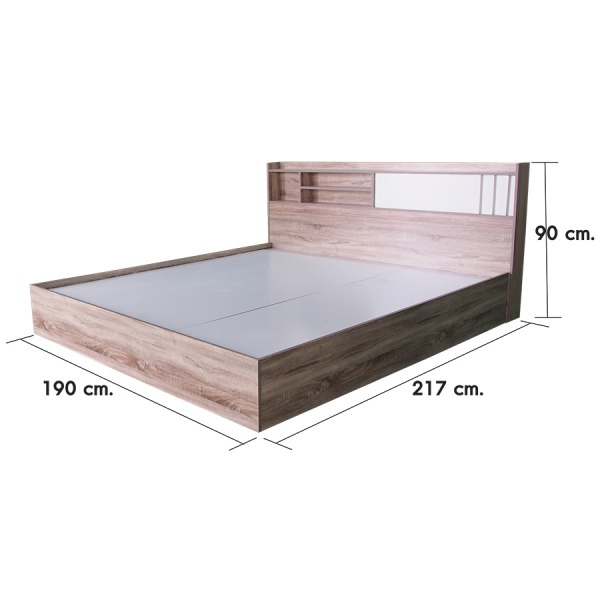 DELICATO เตียงนอน รุ่น อปาเช่ ขนาด 6 ฟุต สีทูโทน น้ำตาลอ่อน/สีขาว