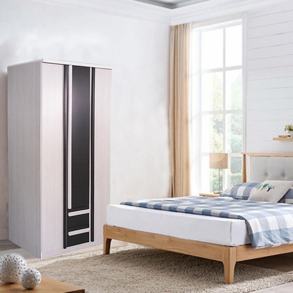 DELICATO ตู้ 3 บานเปิด ลิ้นชักนอก รุ่น ฟอร่า ขนาด 120x60x200 สีเมเปิ้ล/ผ้าเทา