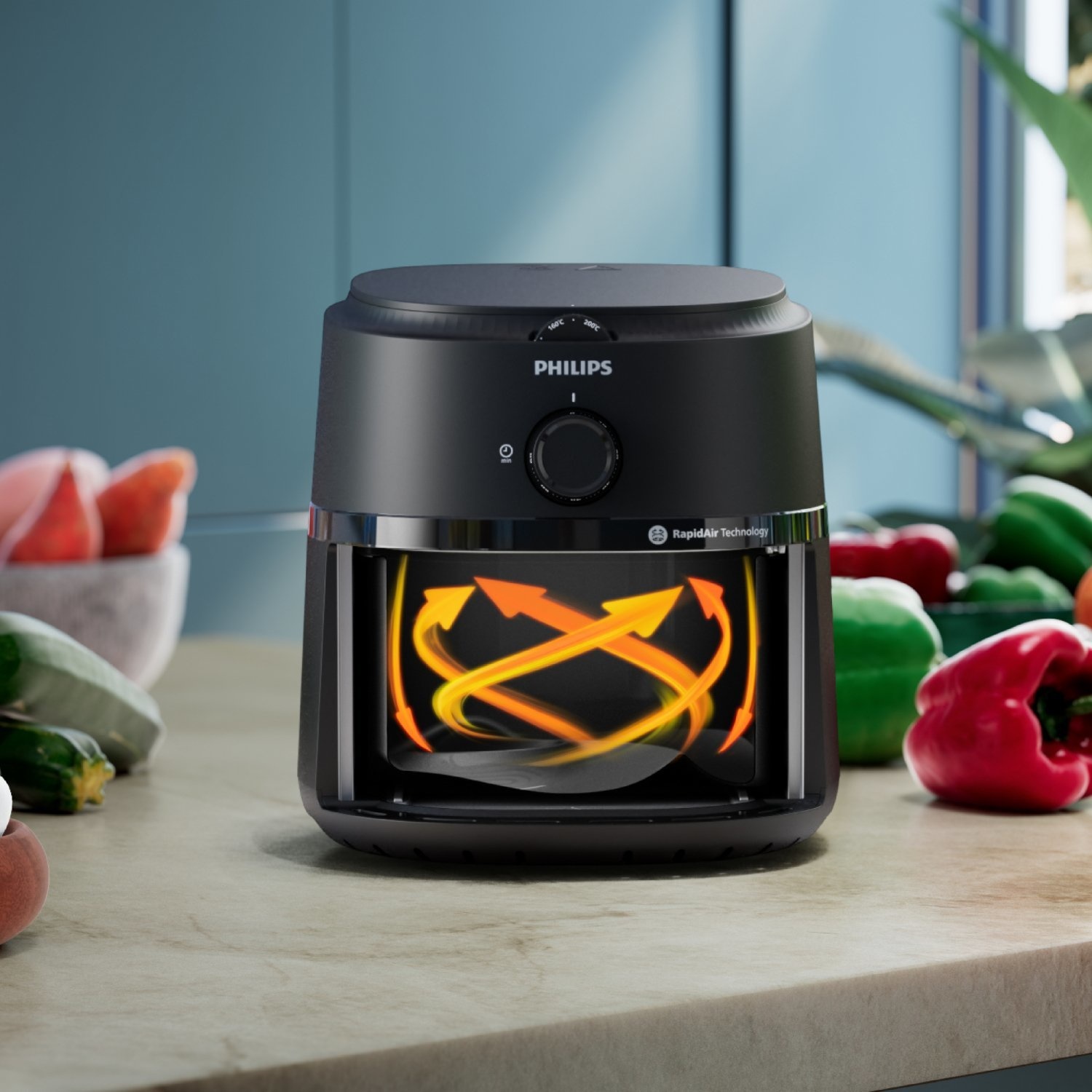 PHILIPS หม้อทอดไร้น้ำมัน ขนาด 3.2 ลิตร รุ่น NA110/00 สีดำ