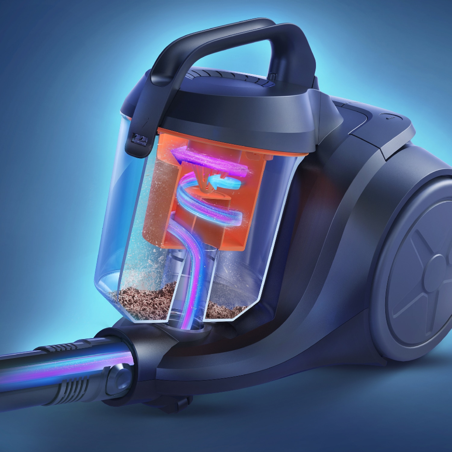 PHILIPS เครื่องดูดฝุ่นแบบไม่ใช้ถุงเก็บฝุ่น ขนาด 1200 วัตต์ 1000 Series รุ่น XB1012/10 สี Silk Beige & Coral Mood