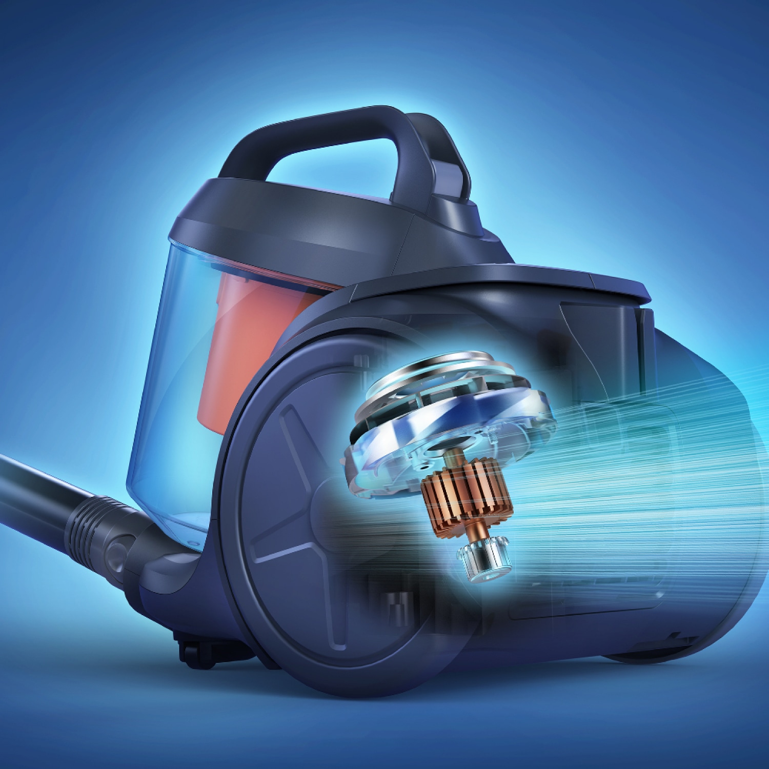 PHILIPS เครื่องดูดฝุ่นแบบไม่ใช้ถุงเก็บฝุ่น ขนาด 1200 วัตต์ 1000 Series รุ่น XB1012/10 สี Silk Beige & Coral Mood