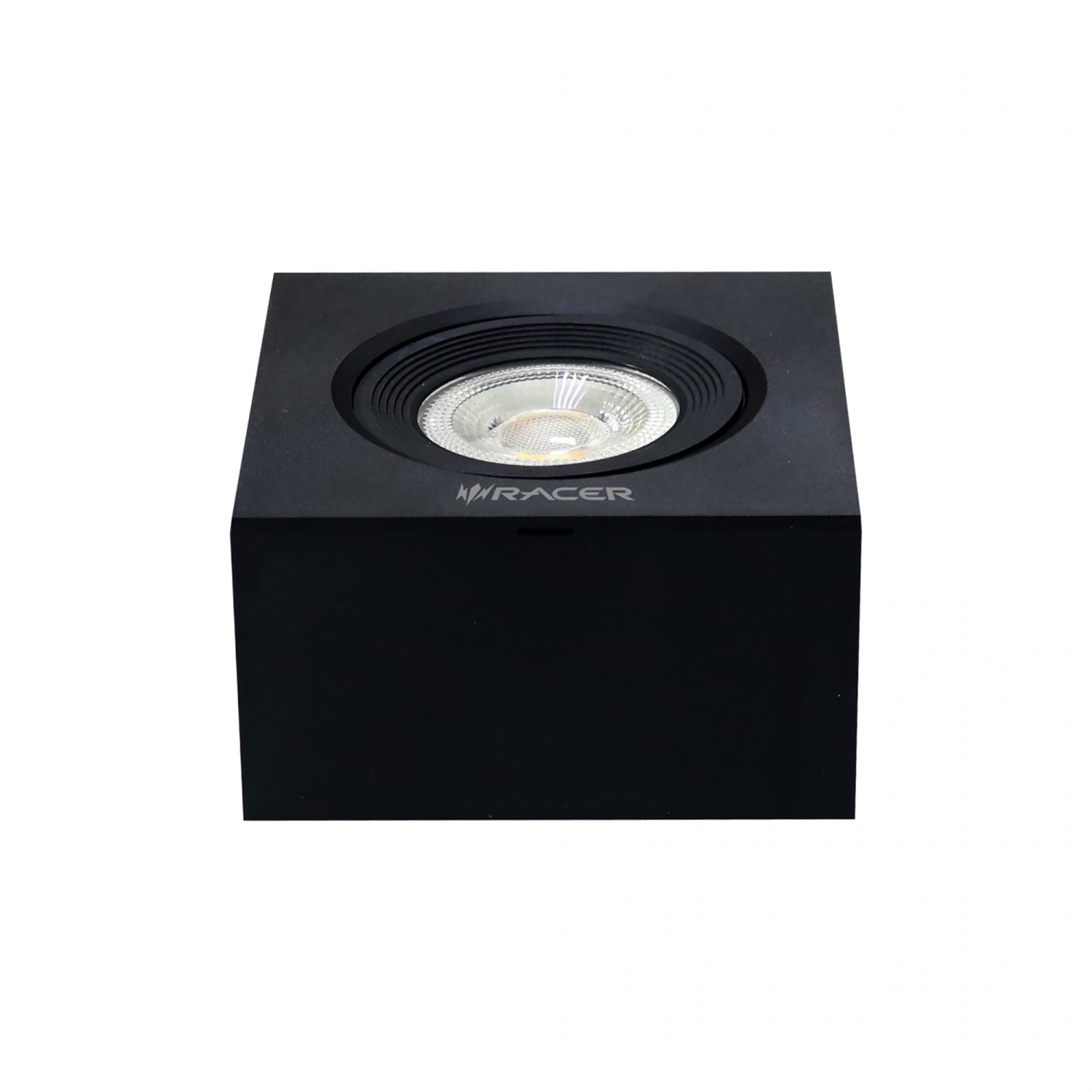 Racer โคมไฟ แอลอีดีดาวน์ไลท์แบบติดลอย 7 วัตต์ สามแสง  หน้าเหลี่ยม สีดำ ปรับองศาได้