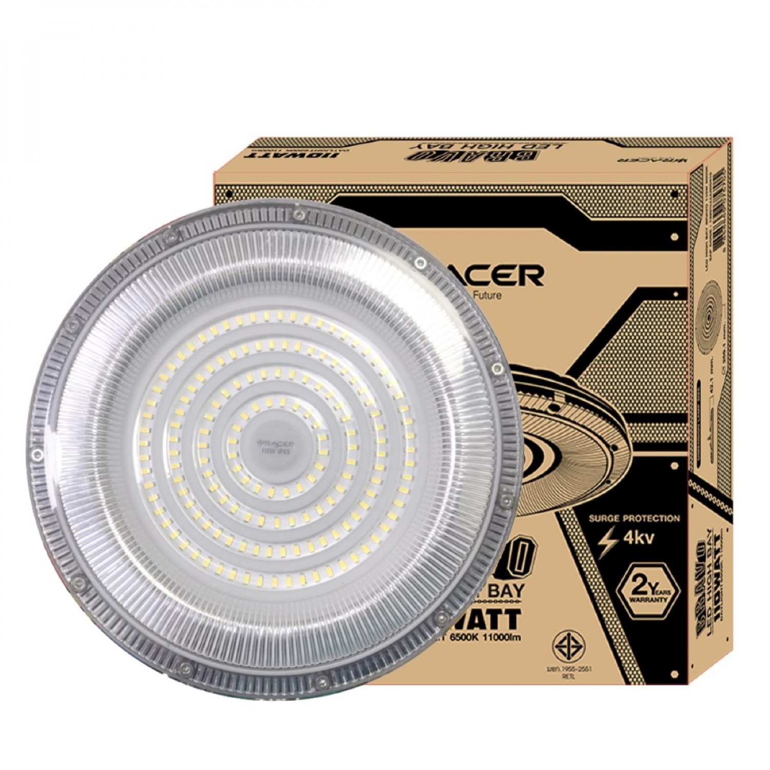 RACER โคมไฟไฮเบย์ LED รุ่นบราโว่ 110 วัตต์ แสงขาว