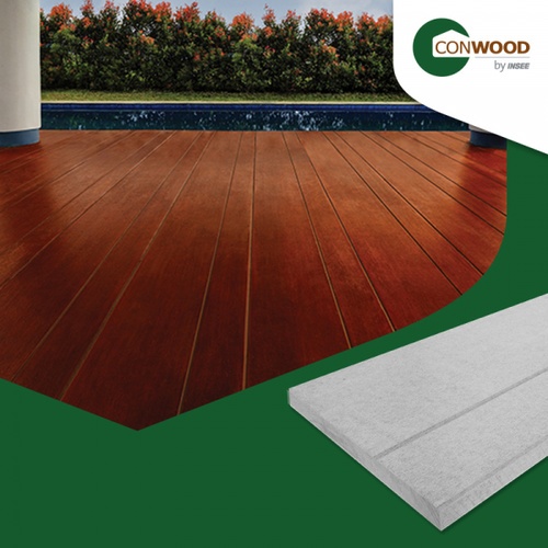 คอนวูด ไม้พื้น รุ่นเซาะร่อง ลายเสี้ยน  หน้า 12 นิ้ว 2.5x30x305ซม. สีธรรมชาติ