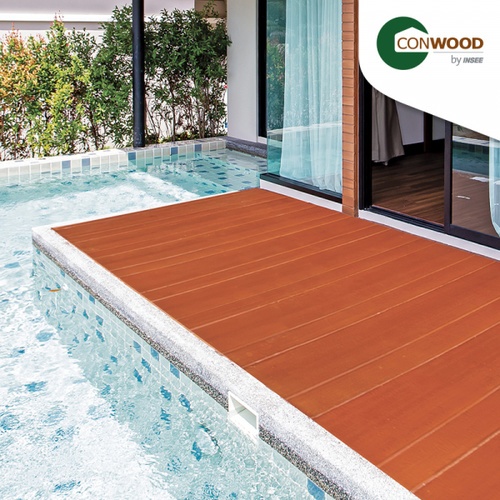 คอนวูด ไม้พื้น รุ่นเซาะร่อง ลายเสี้ยน  หน้า 12 นิ้ว 2.5x30x305ซม. สีธรรมชาติ