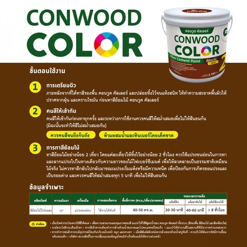 คอนวูด สีย้อมไม้คัลเลอร์ 3.785 ลิตร สีมะค่า