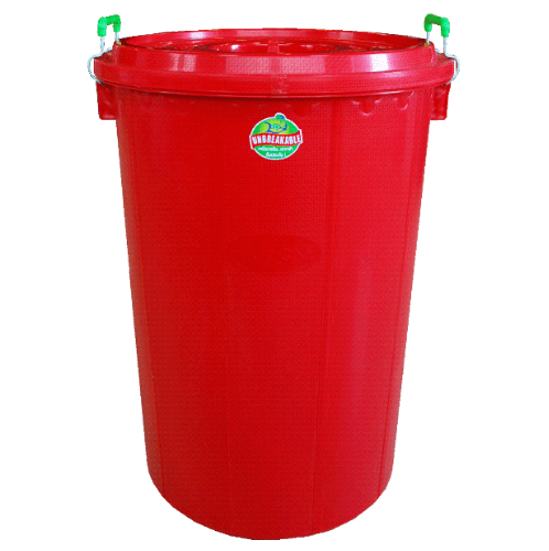 BIGONE ถังใส่น้ำพร้อมฝา แบบามาตรฐาน 80 ลิตร ขนาด 51x51x67ซม. สีแดง