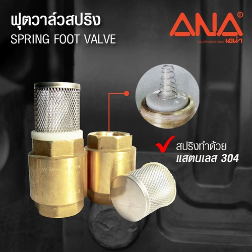 ANA ฟุตวาล์วสปริงทองเหลือง(ถอดได้) 1