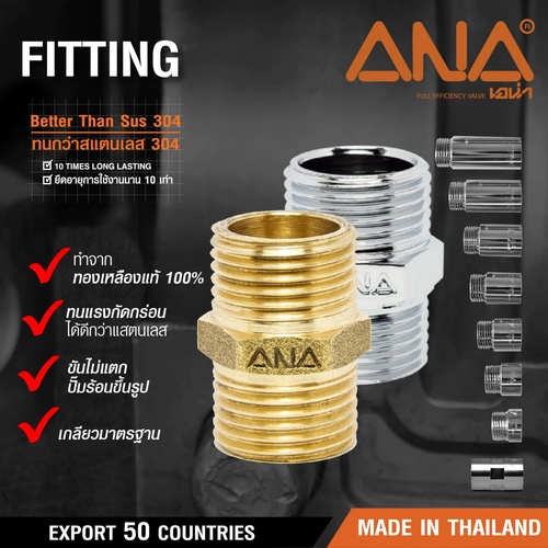 ANA นิปเปิ้ลทองเหลือง 1/2