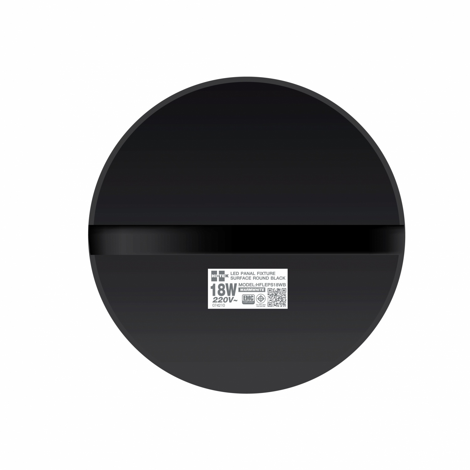 HI-TEK โคมพาแนล LED ทรงกลม 18W แบบติดลอย รุ่นHFLEPS18WB แสงนวล สีดำ