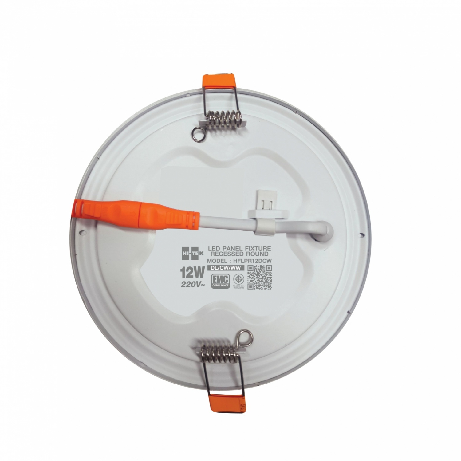 HI-TEK โคมพาแนล LED ทรงกลม 12W แบบฝังฝ้า รุ่นHFLPR12DCW 3แสง
