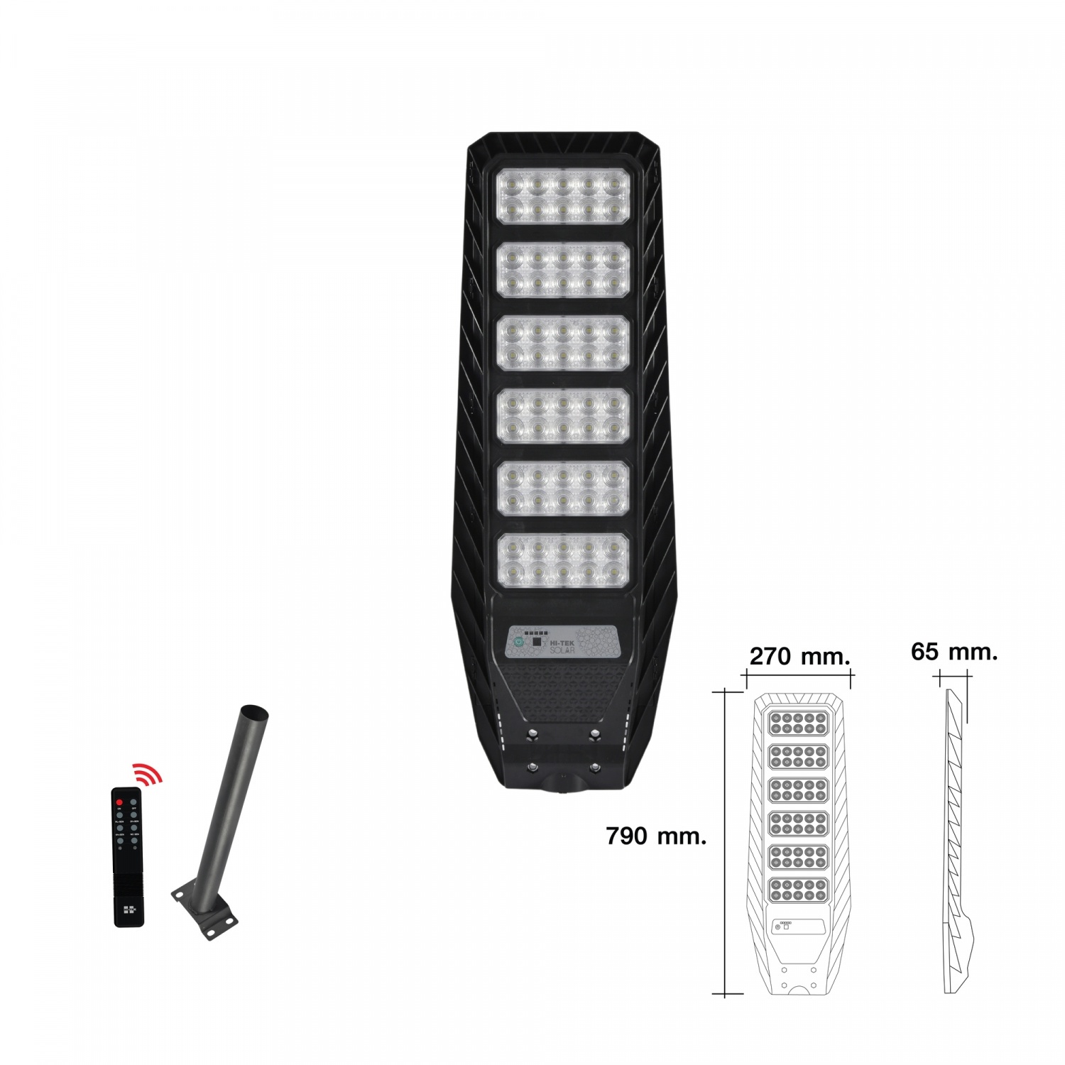 HI-TEK โคมไฟถนนโซล่าLED รุ่น เวก้า X 500W แสงขาว