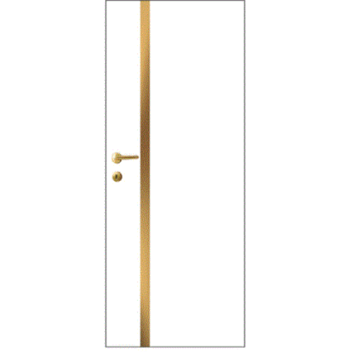 LEOWOOD ประตู iDoor Modish Metal Line เส้นกลาง/สีทองแดง 1 เส้น ขนาด 80x200ซม. สีขาวมุก 