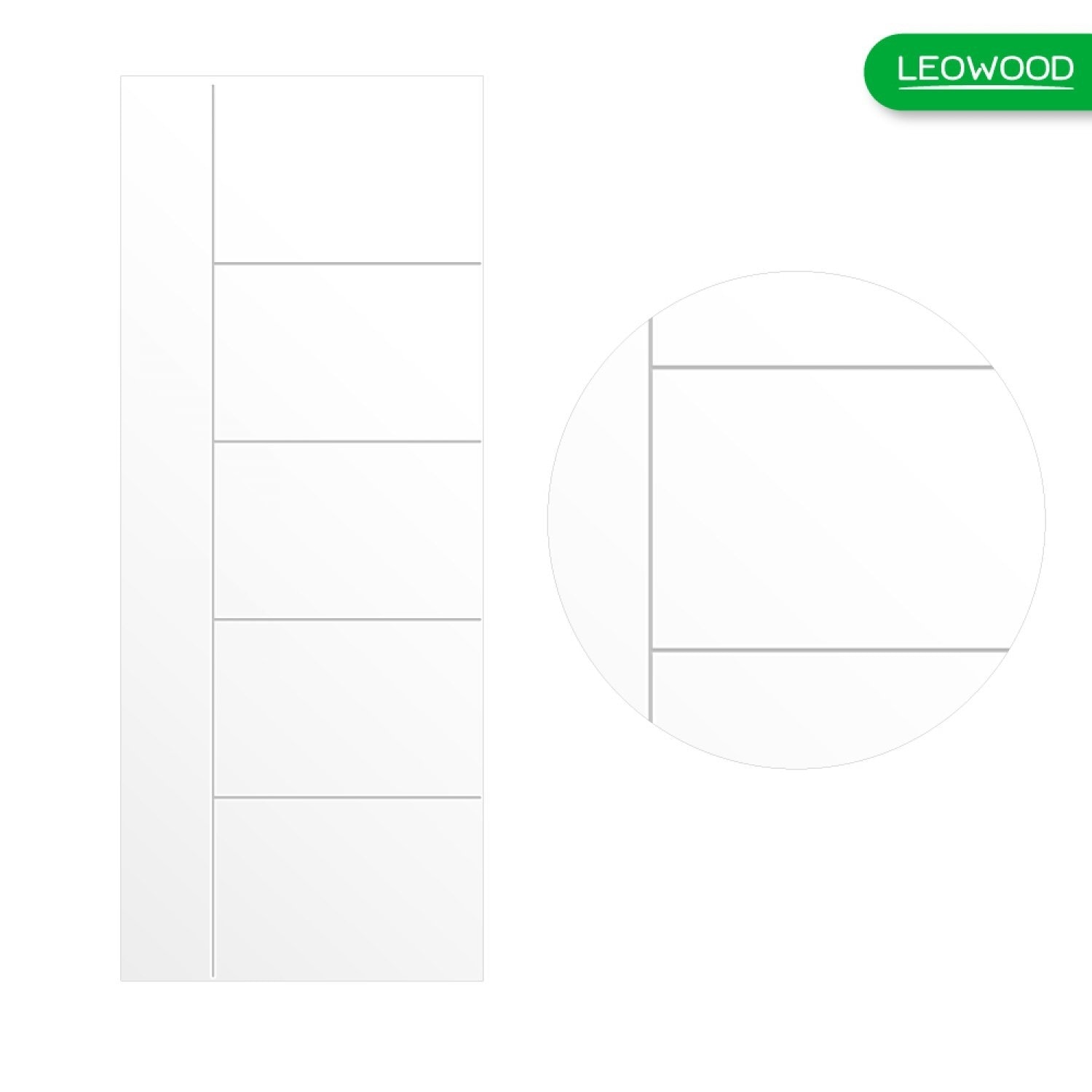 LWD ประตู UDoor UPVC  ลาย 04 สี Winter White ขนาด 70x200ซม.