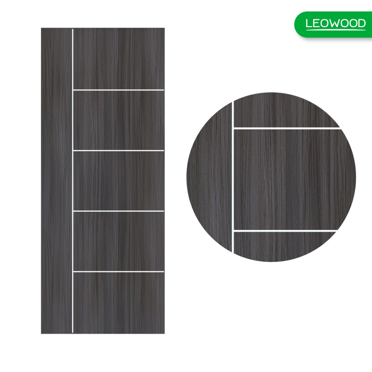 LWD ประตู UPVC ทนน้ำ ทนปลวกภายใน สี Cinereo Oak ลาย 04 ขนาด 3.5x80x200 ซม.