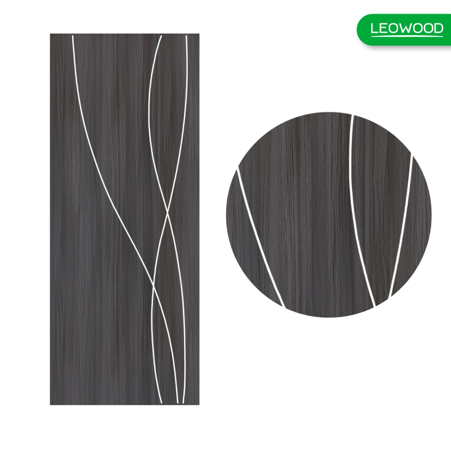 LWD ประตู UDoor UPVC ลาย G4 สี Cinereo Oak  ขนาด 80x200ซม.