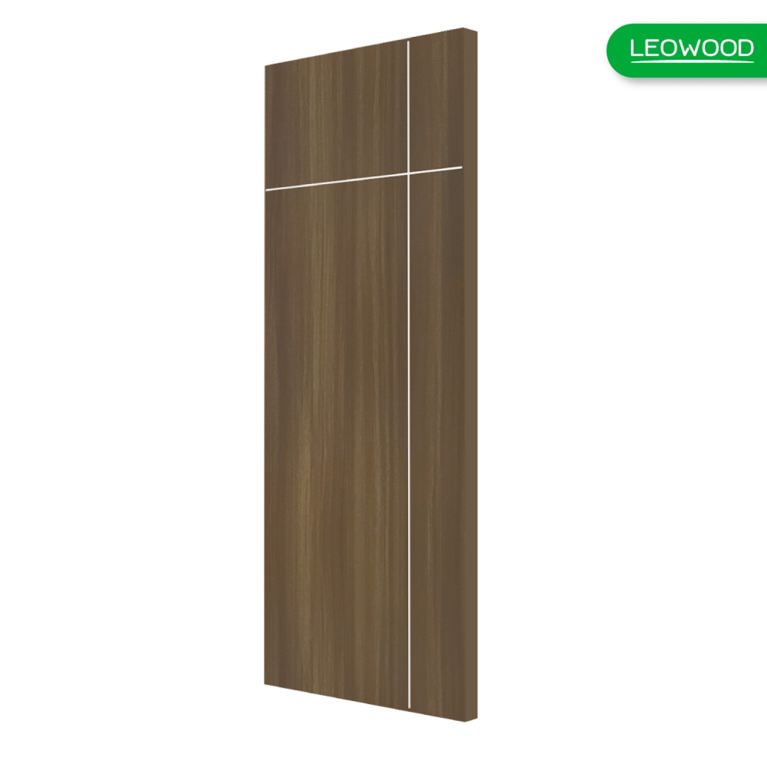 LWD ประตู UDoor UPVC ลาย 63 สี Brownie Oak ขนาด 80x200ซม.