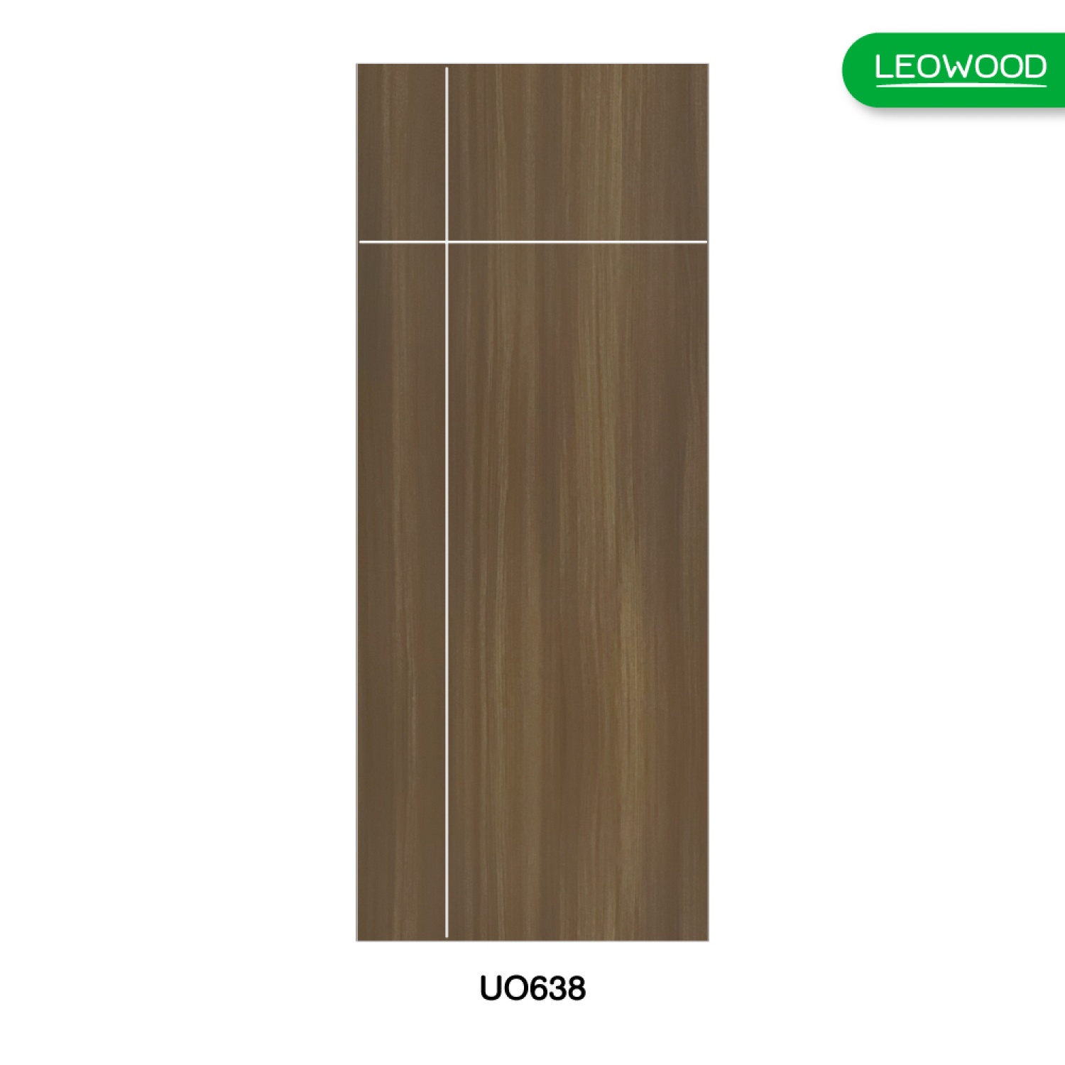 LWD ประตู UDoor UPVC ลาย 63 สี Brownie Oak ขนาด 80x200ซม.