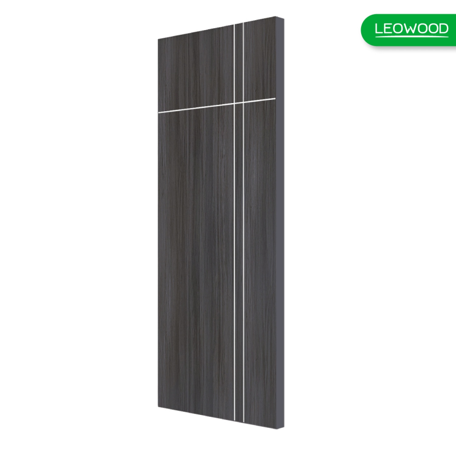 LEOWOOD ประตู UPVC สี Cenerio Oak ลาย 3 ขนาด 80x200 ซ.ม.