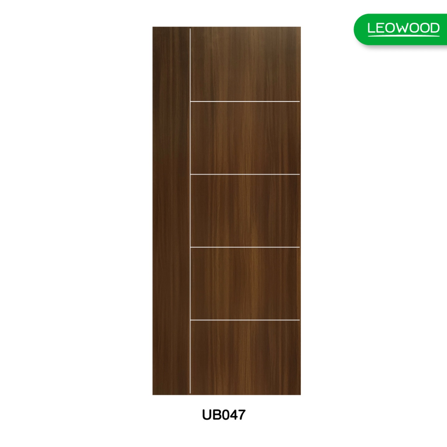 LEOWOOD  ประตู UPVC สี Black Teak ลาย 04 ขนาด 3.5x70x200 ซม