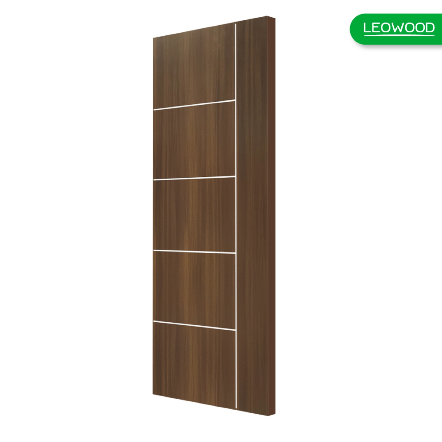 LEOWOOD  ประตู UPVC สี Black Teak ลาย 04 ขนาด 3.5x70x200 ซม
