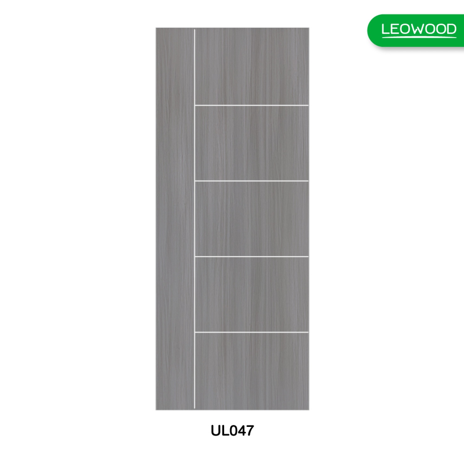 LWD ประตู UDoor UPVC ลาย 04 สี Light Grey ขนาด 70x200ซม.