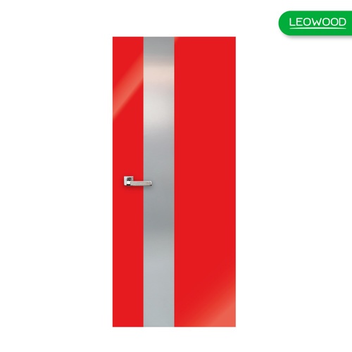 ประตู iDoor Modish Metal Line เส้นใหญ่/สีเงิน1 เส้น สี Ruby Red ขนาด 35x800x2000
