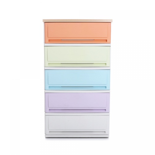 UP ตู้ลิ้นชักพลาสติกมีท็อป 5 ชั้น รุ่น SUMO-WT ขนาด 42x63x112 ซม. สีวินเทจ