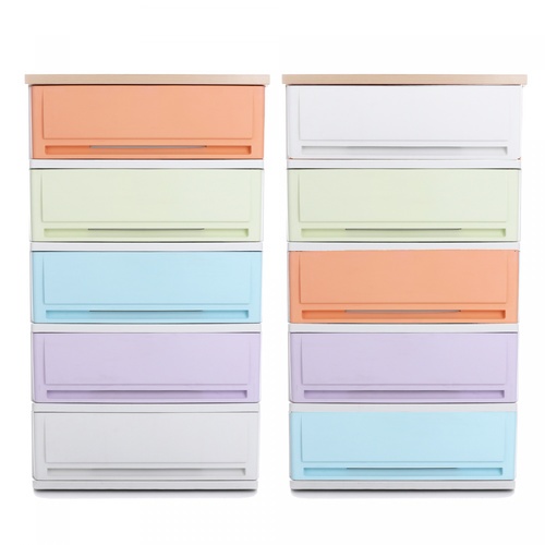 UP ตู้ลิ้นชักพลาสติกมีท็อป 5 ชั้น รุ่น SUMO-WT ขนาด 42x63x112 ซม. สีวินเทจ