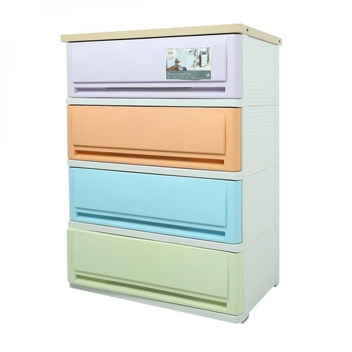 UP ตู้ลิ้นชักพลาสติกมีท็อป 4 ชั้น รุ่น SUMO-WT ขนาด 42x63x90 ซม. สีวินเทจ