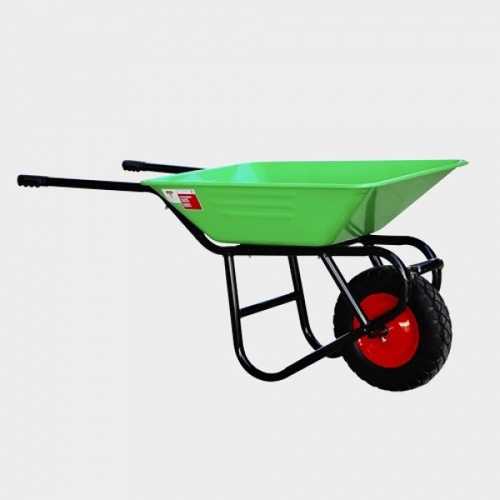 MARTON รถเข็นปูนโครงเชื่อมล้อเดี่ยว ล้อPUจัมโบ้ 15 นิ้ว ขนาดบรรจุ 65 ลิตร สีเขียว