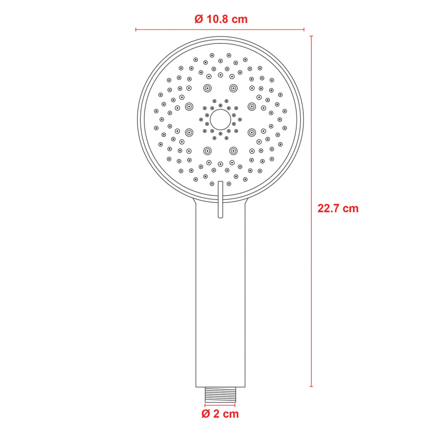 VEGARR ฝักบัวโครเมี่ยมหน้าสีขาว หน้าลายดาว 5 ระบบ A303W/VC