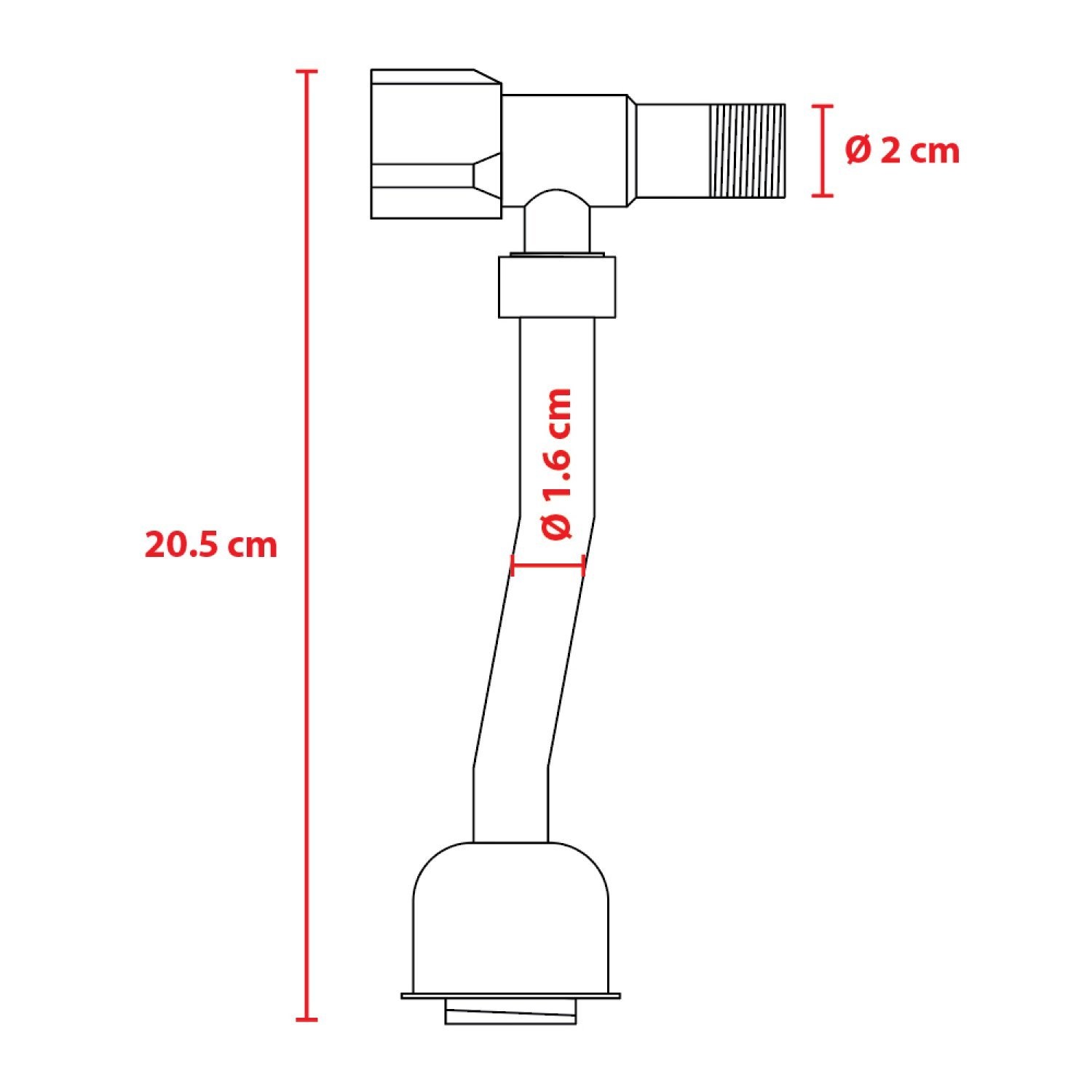 VEGARR ก๊อกกดปัสสาวะชายท่อโค้ง  พร้อมยางกันซึม สแตนเลสแท้เกรด 304 VF504S