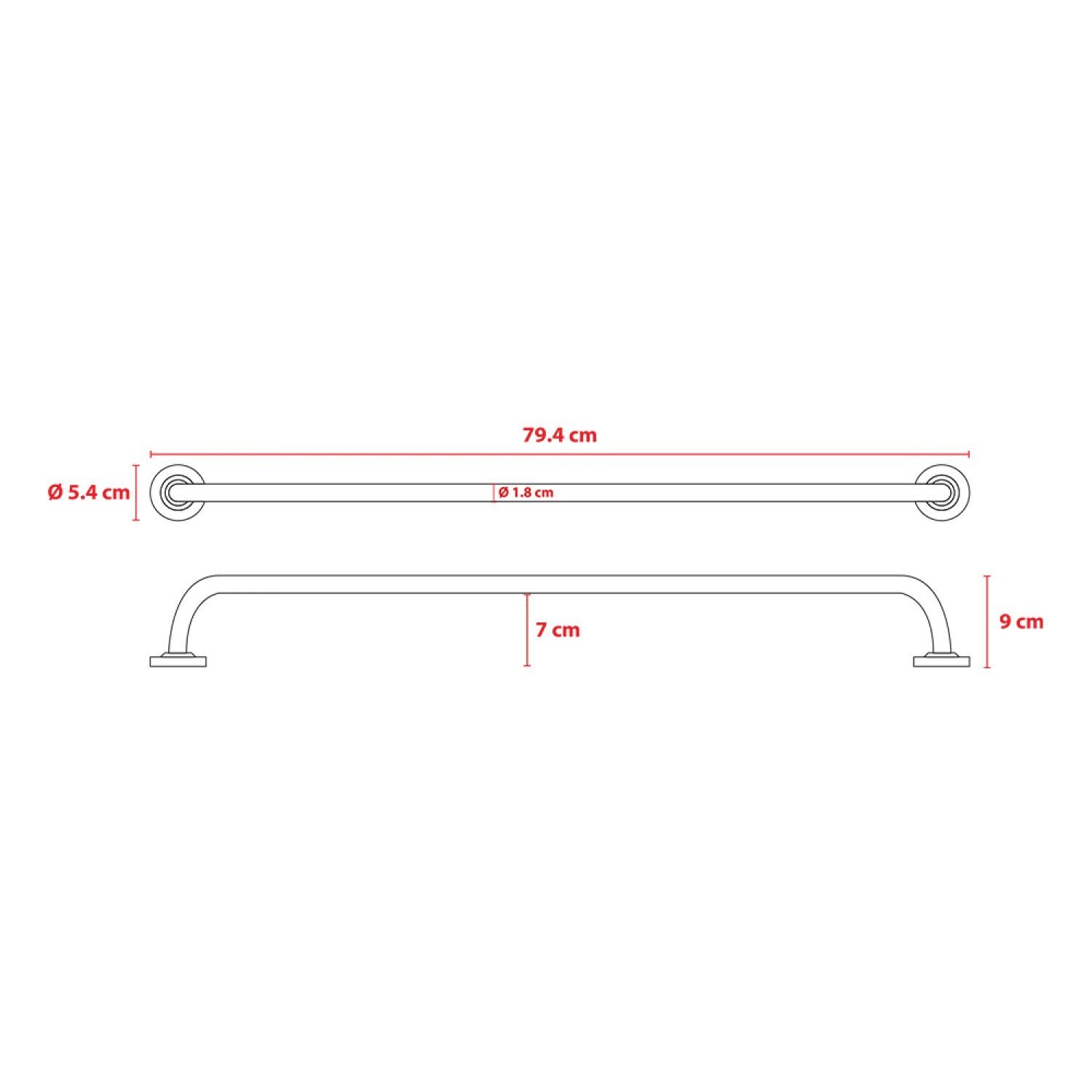 VEGARR ราวผ้าสแตนเลส  ขาโค้ง 75 ซม. V7500EC