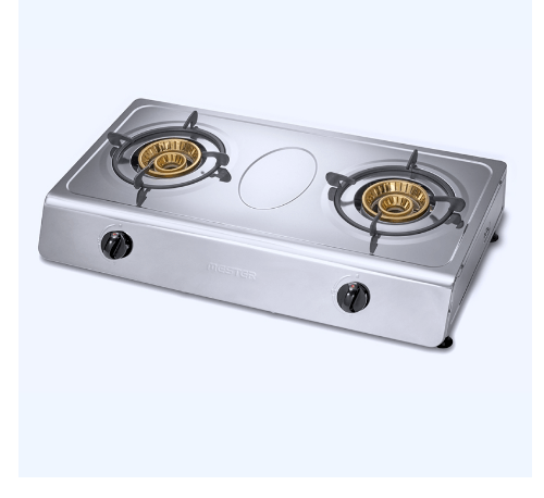 MEX MESTER เตาแก๊สต้ังโต๊ะหน้าสเตนเลส 2 หัวเตาทองเหลือง  PCM1605 