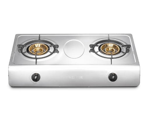 MEX MESTER เตาแก๊สต้ังโต๊ะหน้าสเตนเลส 2 หัวเตาทองเหลือง  PCM1605 