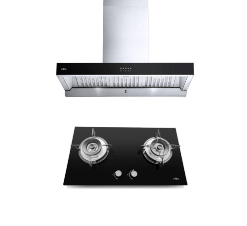 MEX ชุดเซ็ทเครื่องดูดควัน + เตาแก๊ส  K632BFX90+ V4731M สีโครเมี่ยม