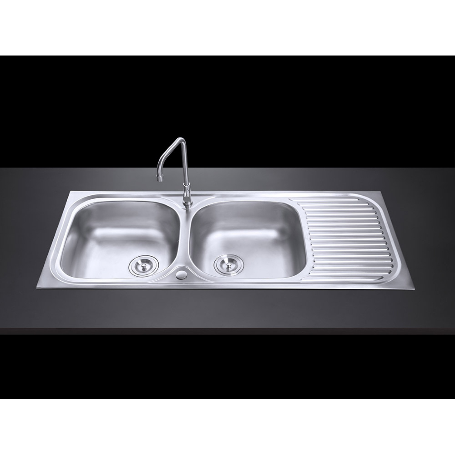 MEX อ่างล้างจาน 2 หลุม 1 ที่พัก รุ่น MSX120 สีสเตนเลส