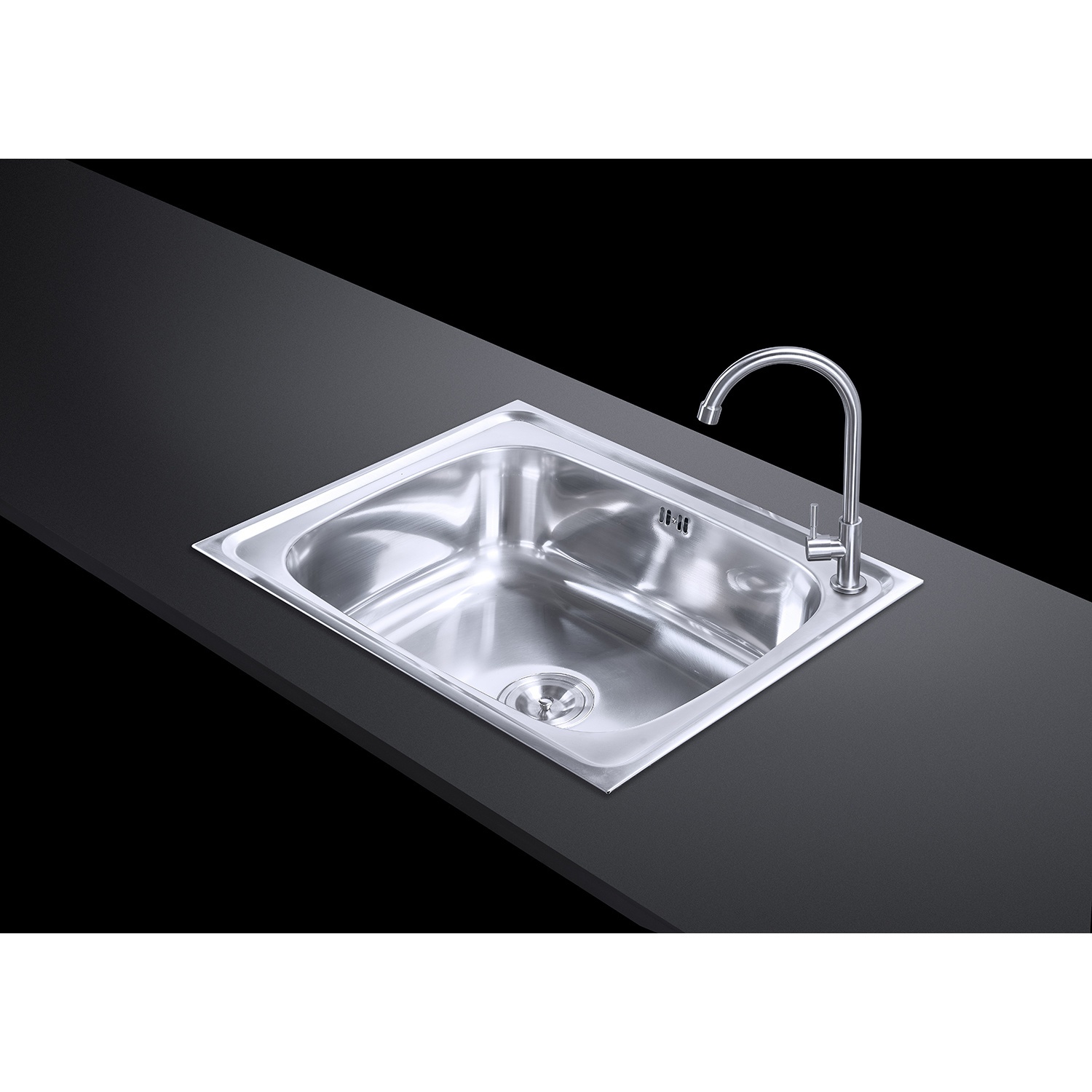 MEX อ่างล้างจาน 1 หลุม ไม่มีที่พัก รุ่น DSX65 ขนาด 65x48 ซม. สีสเตนเลส