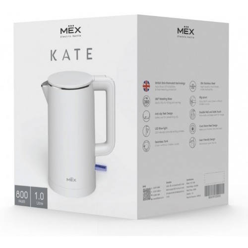 MEX กาต้มน้ำไฟฟ้า ขนาด 1 ลิตร 800-950 วัตต์ รุ่น KPL110W สีขาว